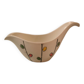 Vintage earthenware sauce boat model olivia. saint amand l’amandinoise