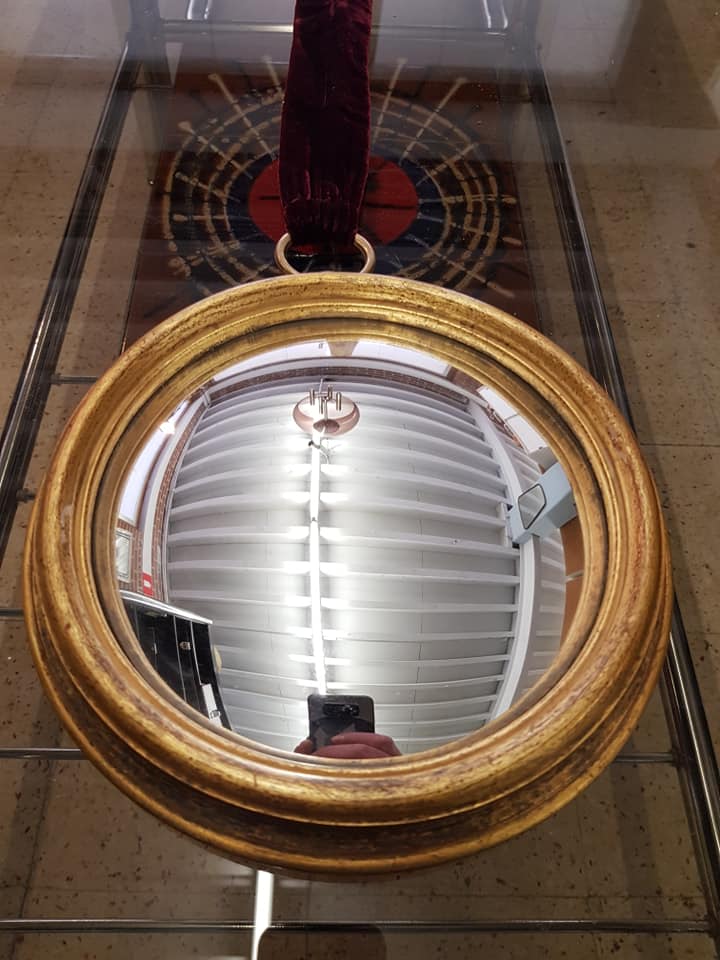 Vintage round witch mirror 60s 70s - 22cm