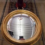 Vintage round witch mirror 60s 70s - 22cm