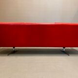 Sofa 3 places leather and chrome design 1950