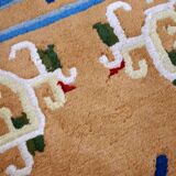 Vintage chinese art deco handmade carpet 120cm x 213cm 1960s, 1c429