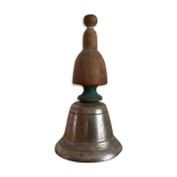 Vintage metal bell and wooden handle