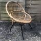 Vintage bamboo rattan shell armchair from the 60s