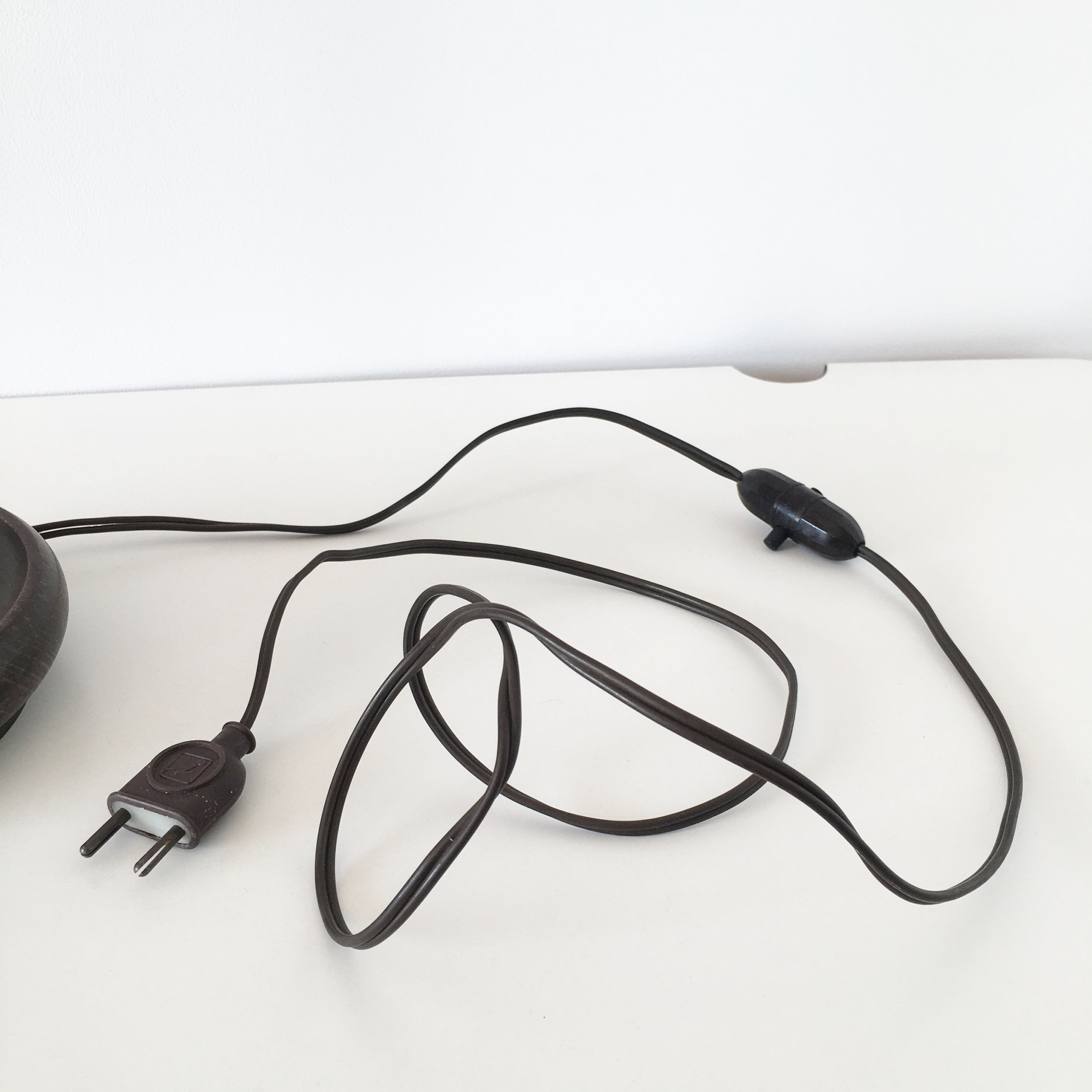 Turned wooden vintage lamp