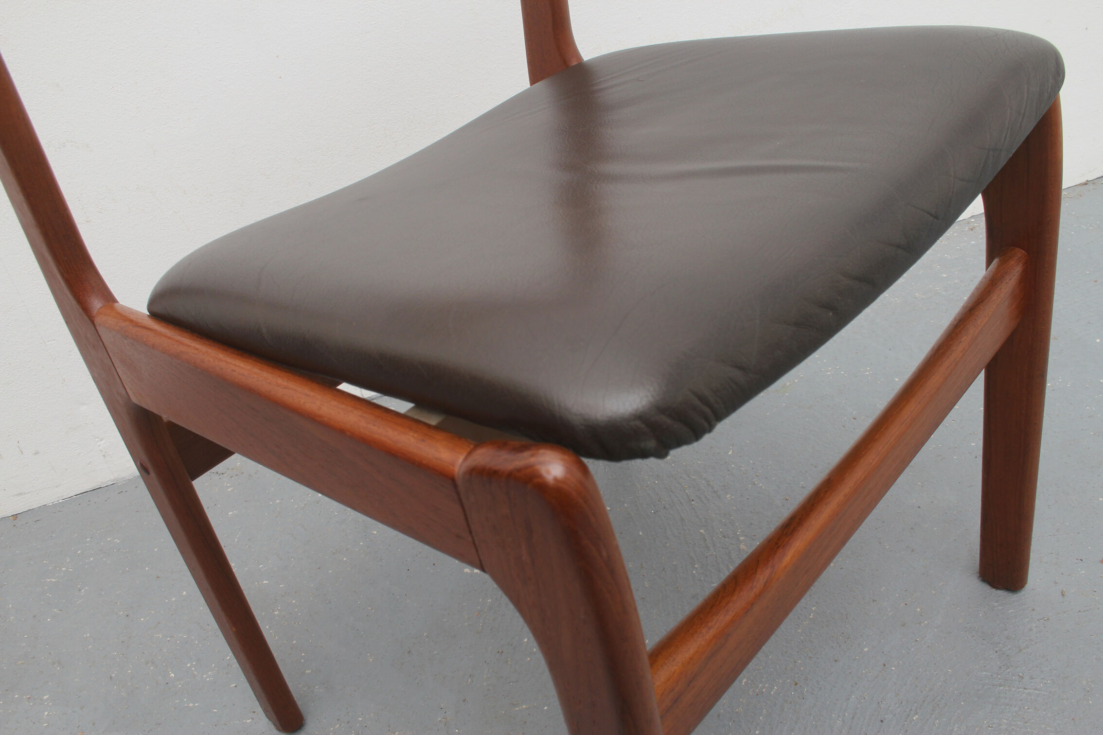 Set of 4 dining chairs 1960s teak/leather, Erik Buch