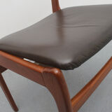 Set of 4 dining chairs 1960s teak/leather, Erik Buch