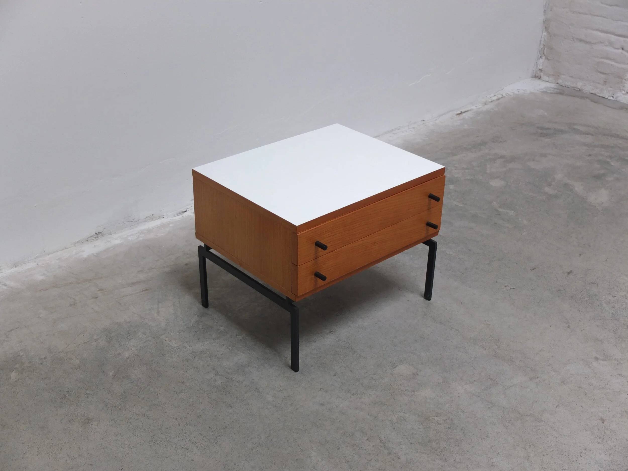 Modernist side table with drawers by Herbert Hirche for Holzäpfel, 1950s