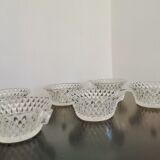 Set of 8 cups/ramekins with diamond cut glass handles
