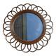 Vintage rattan mirror flower year 60