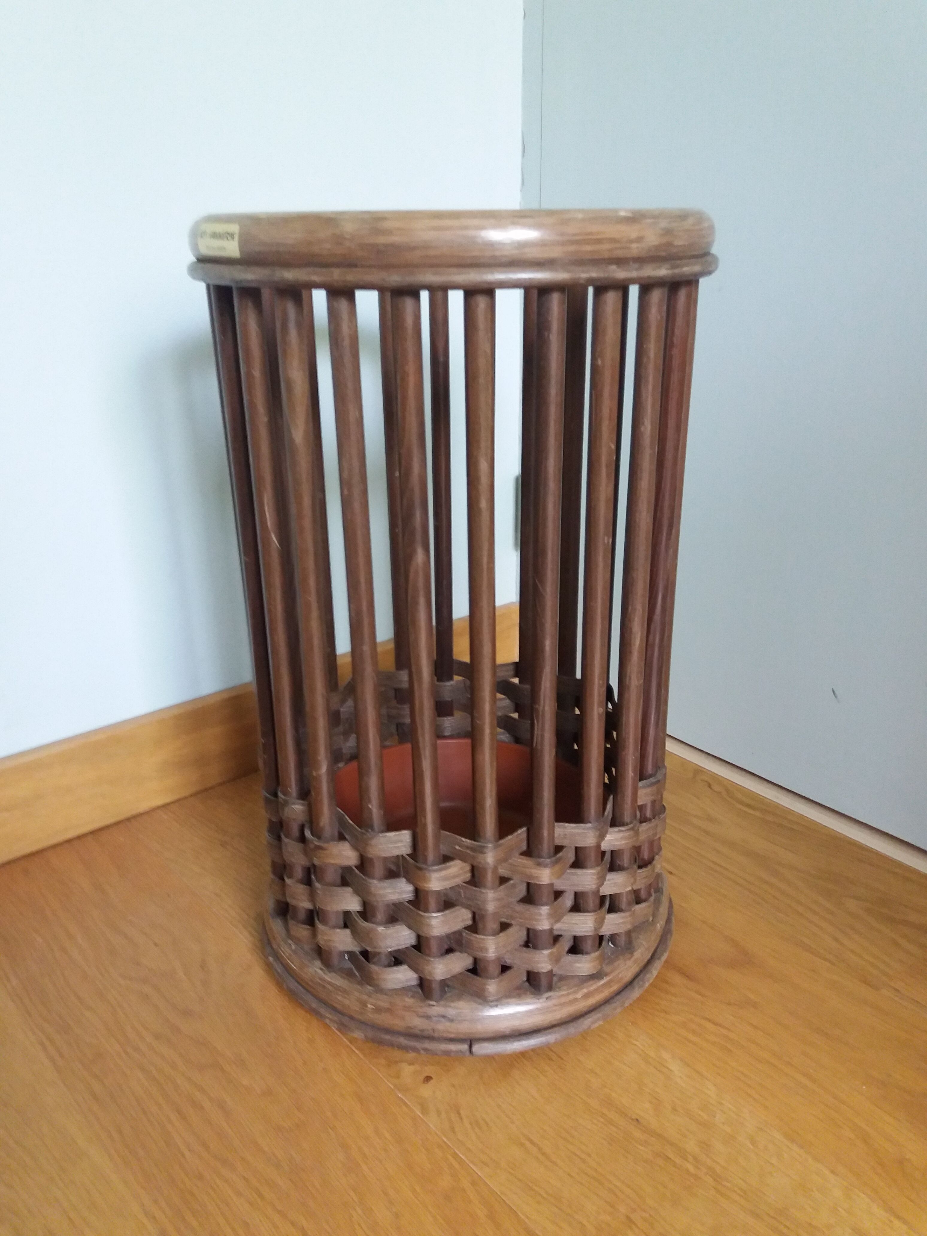 Wicker rattan umbrella holder