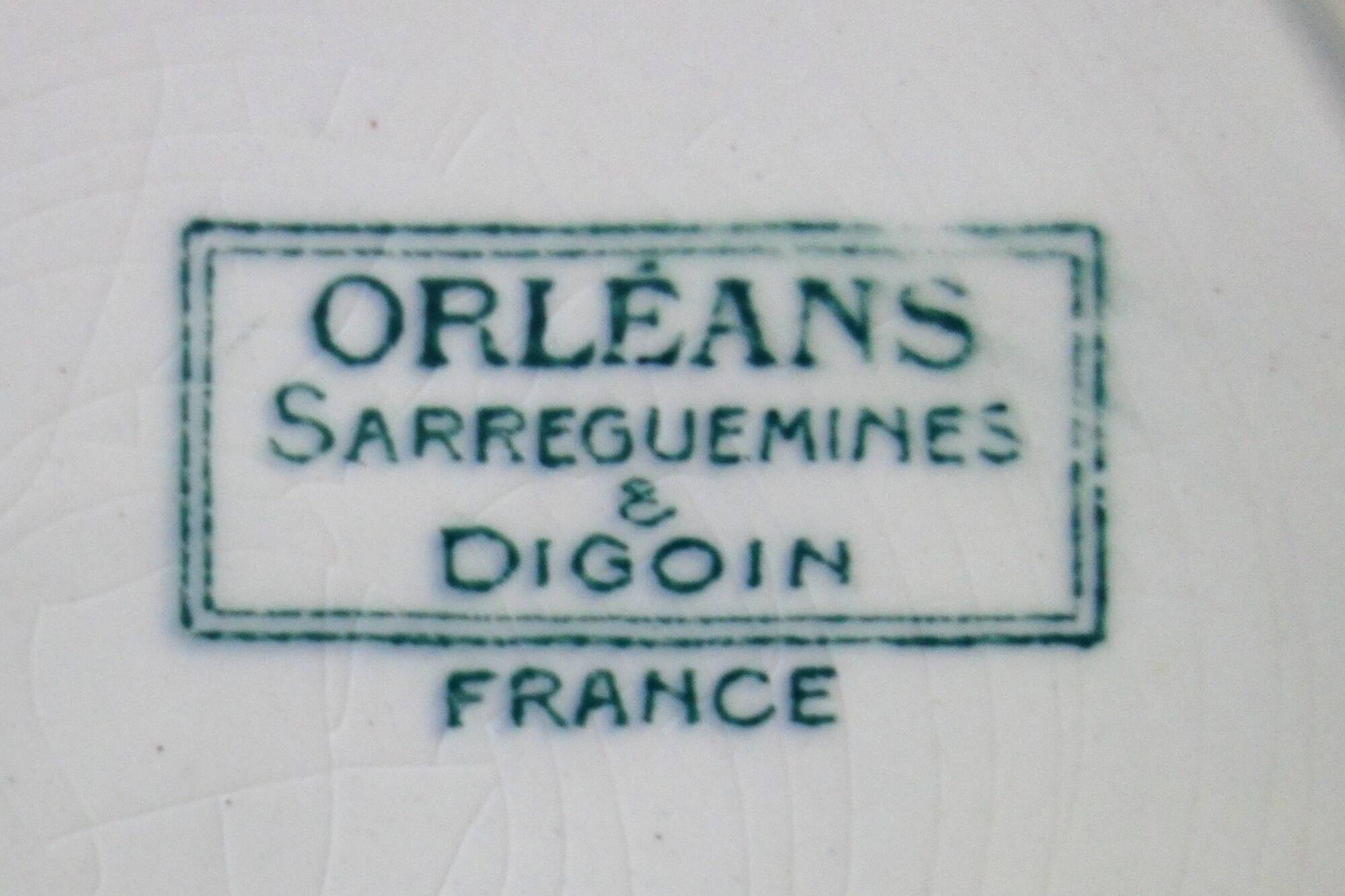 7 old Sarreguemines Orléans dessert plates