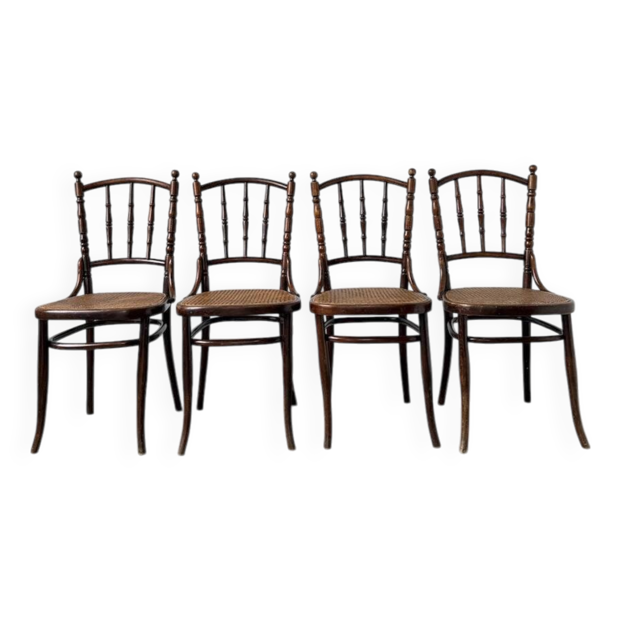 Set of 4 Fischel cane bistro chairs