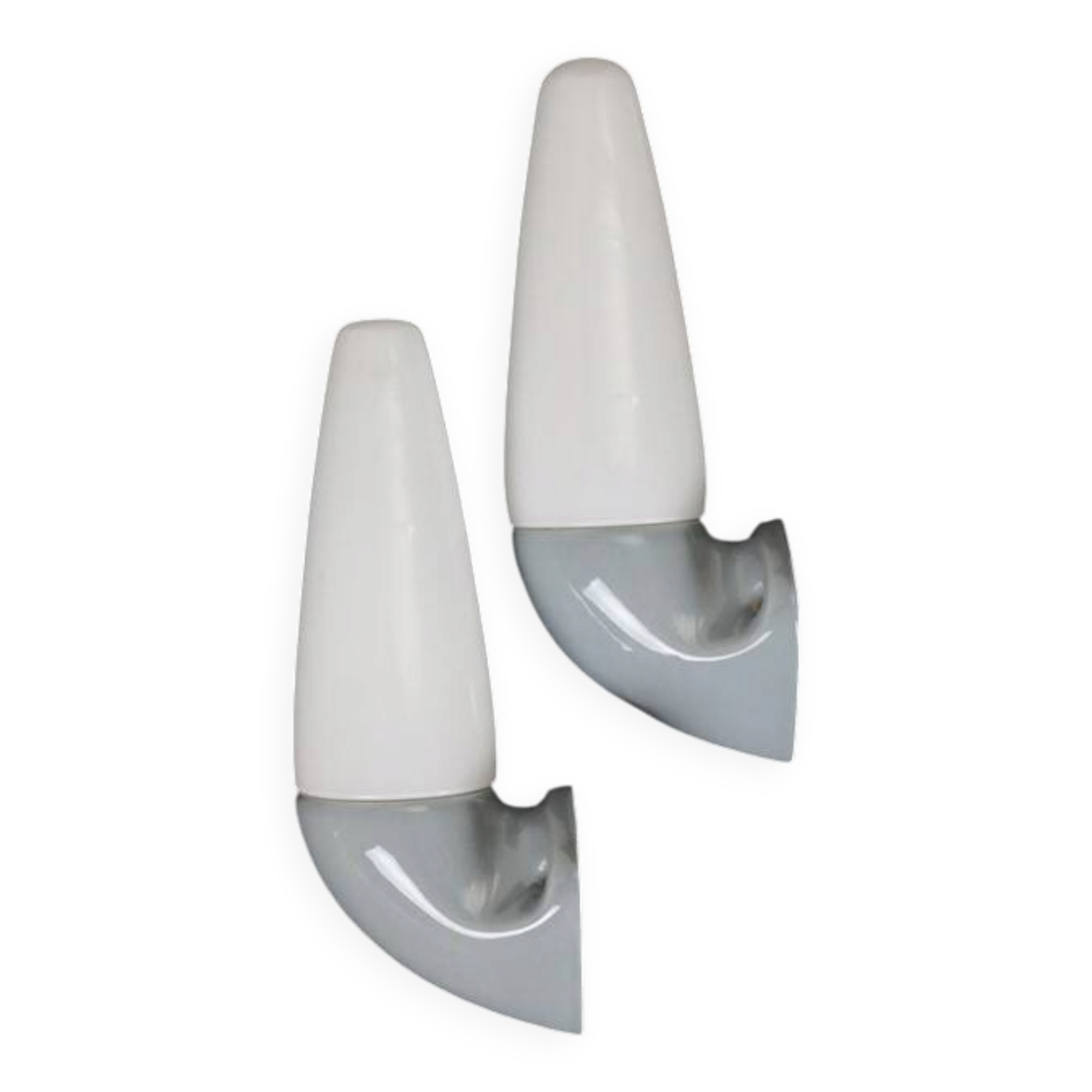 Set of 2 IFÖ “6035” / Stig Carlsson ceramic / glass wall lamps / mid-century modern design