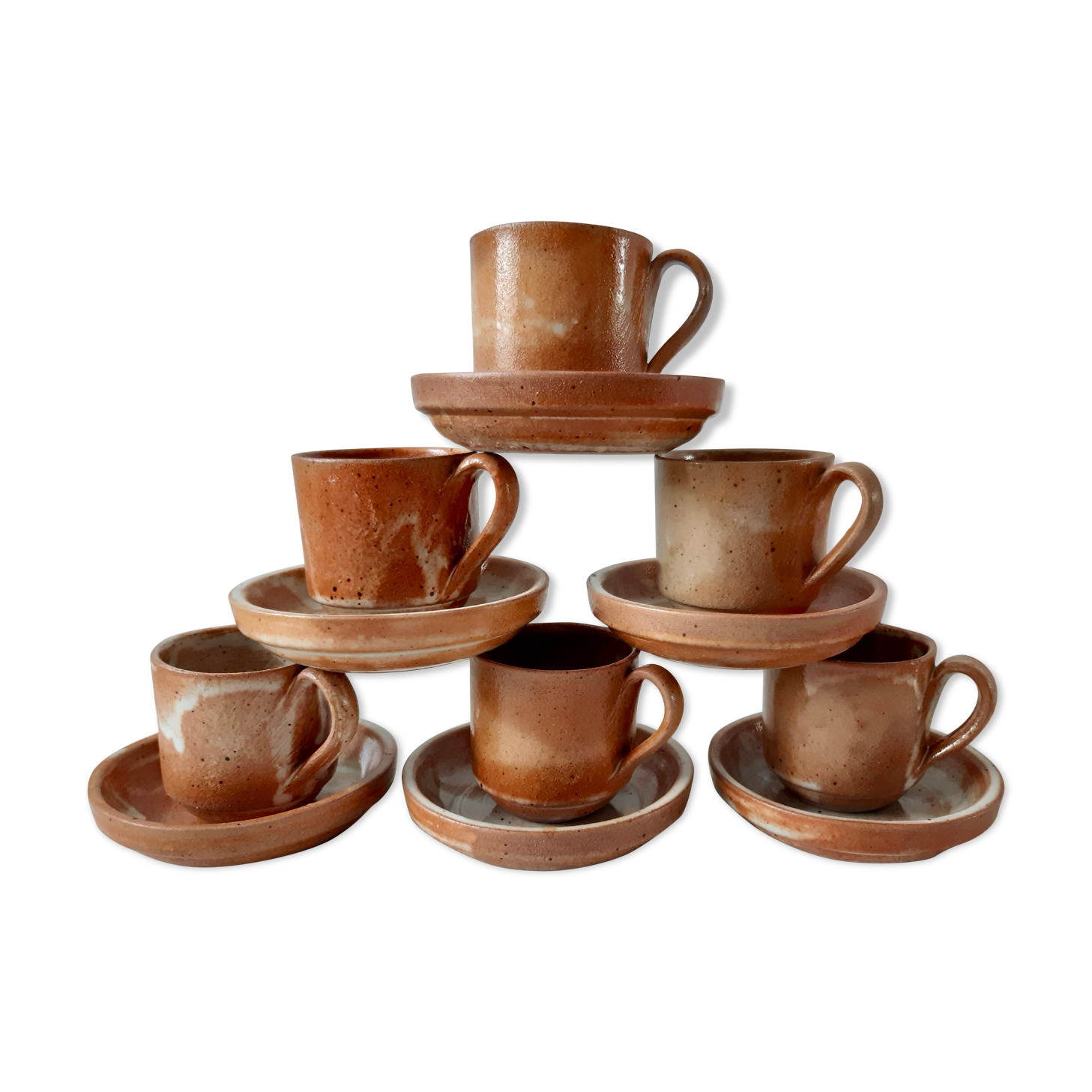 6 cups sandstone coffee cups with saucer