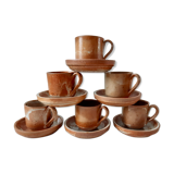 6 cups sandstone coffee cups with saucer