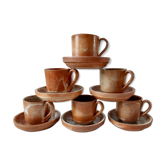 6 cups sandstone coffee cups with saucer