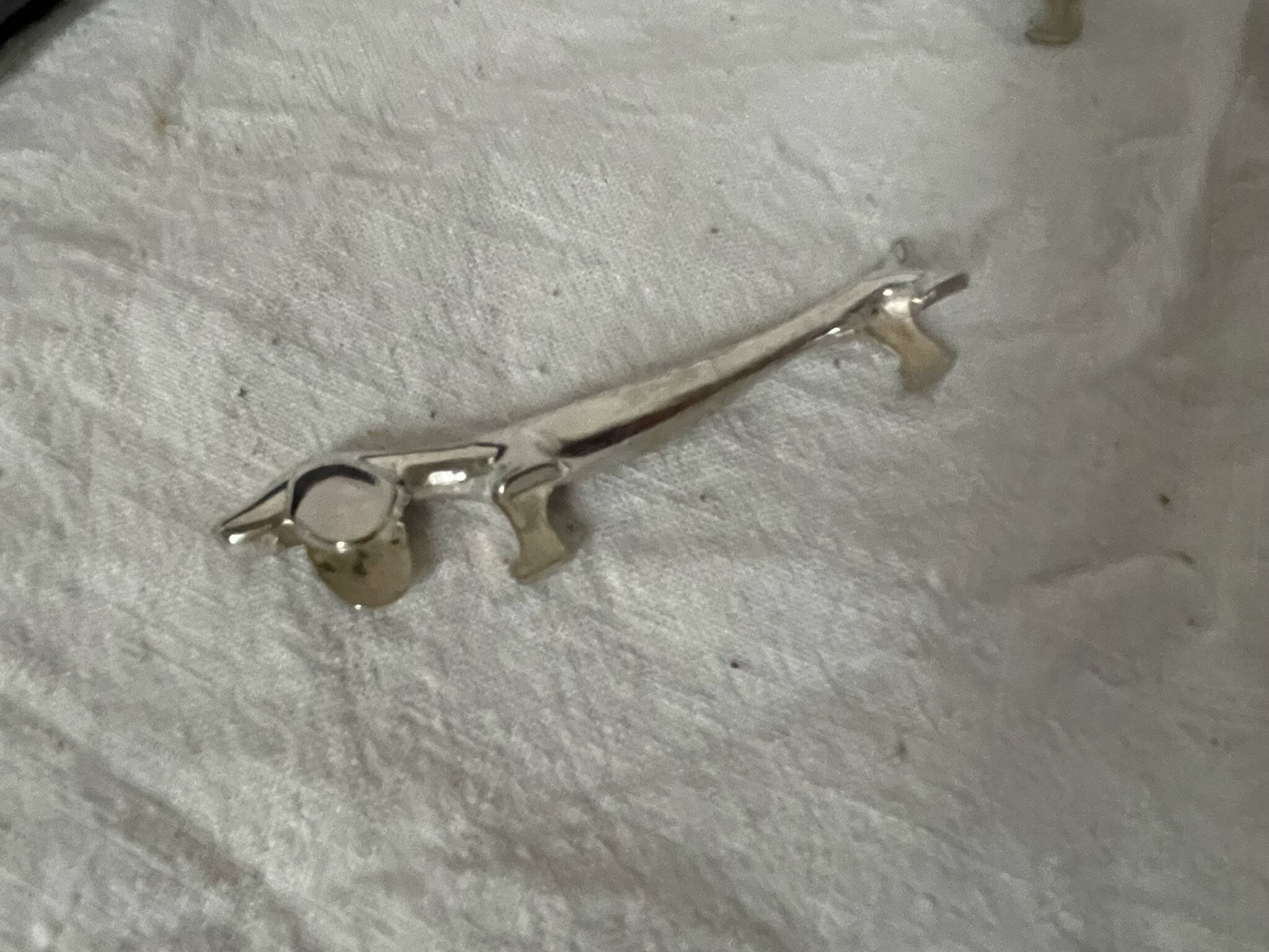 Silver dachshund knife holder