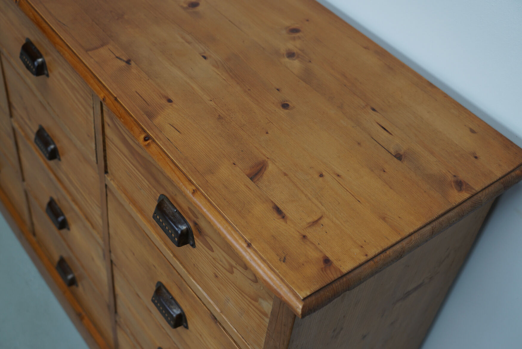 German Pine Apothecary Cabinet or Bank of Drawers, ca 1930s