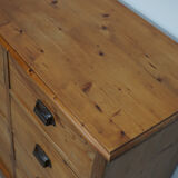 German Pine Apothecary Cabinet or Bank of Drawers, ca 1930s