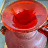 Pair of vintage glass paste ear vases