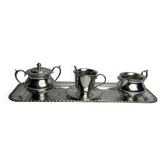 Selfish coffee service on a silver-plated metal tray, circa 1960