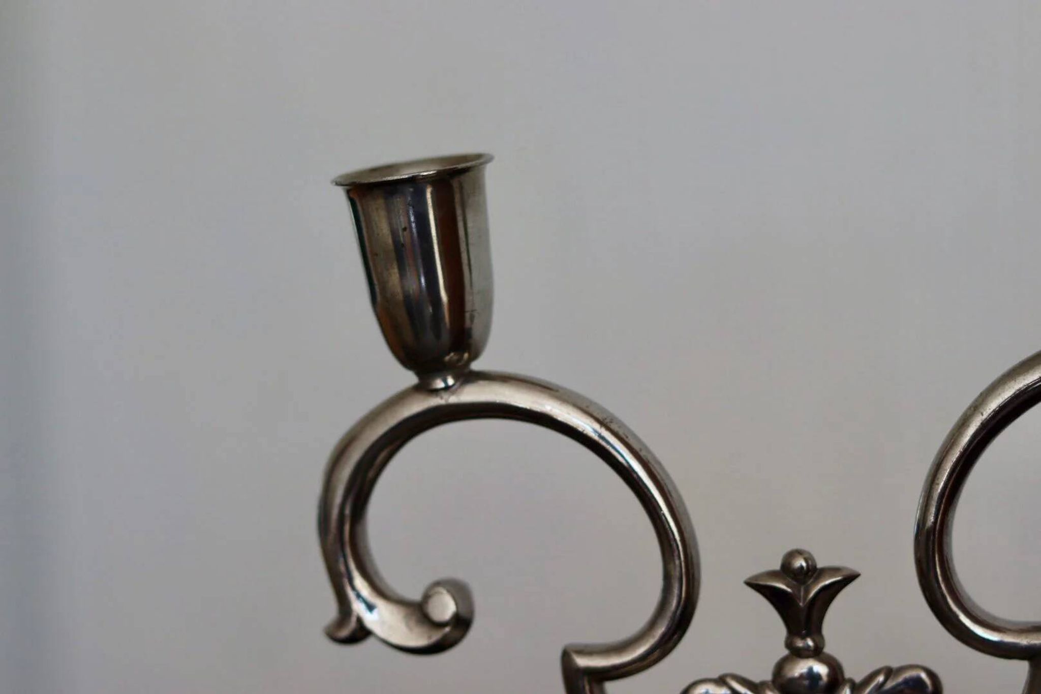 Pair of vintage Swedish pewter candleholders by Svenskt Tenn