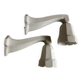 Pair of porcelain wall lights 1950 bathroom