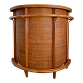Vintage bar cabinet in rattan and woven cane – 1970s