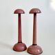 Pair of antique wooden hat stands