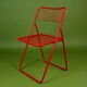 Red metal chair Ted Net Ikea vintage by Niels Gammelgaard