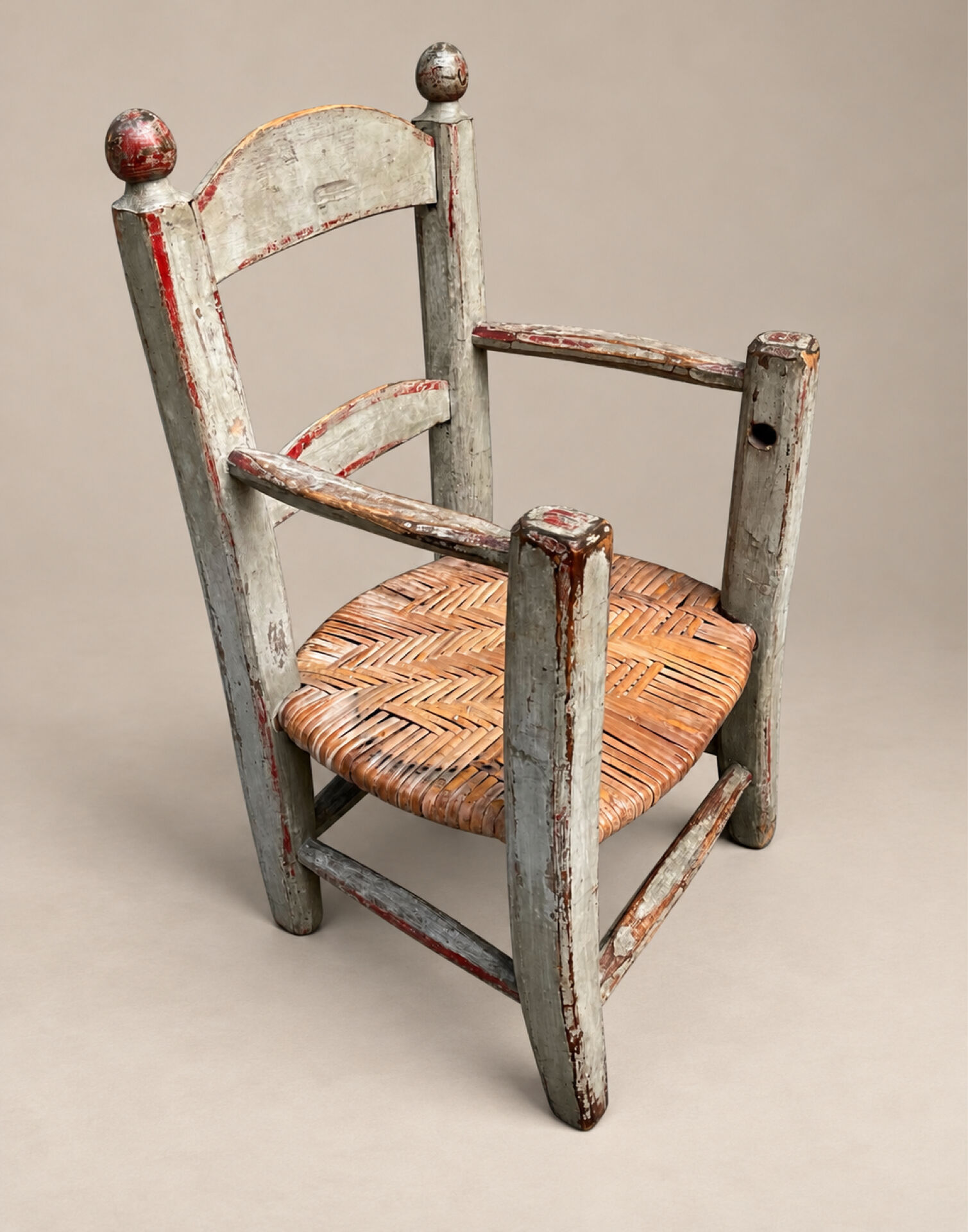 Small antique polychrome children's chair – French folk art