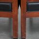 Beautiful set of 2 black cow leather Art Deco design armchairs with high back