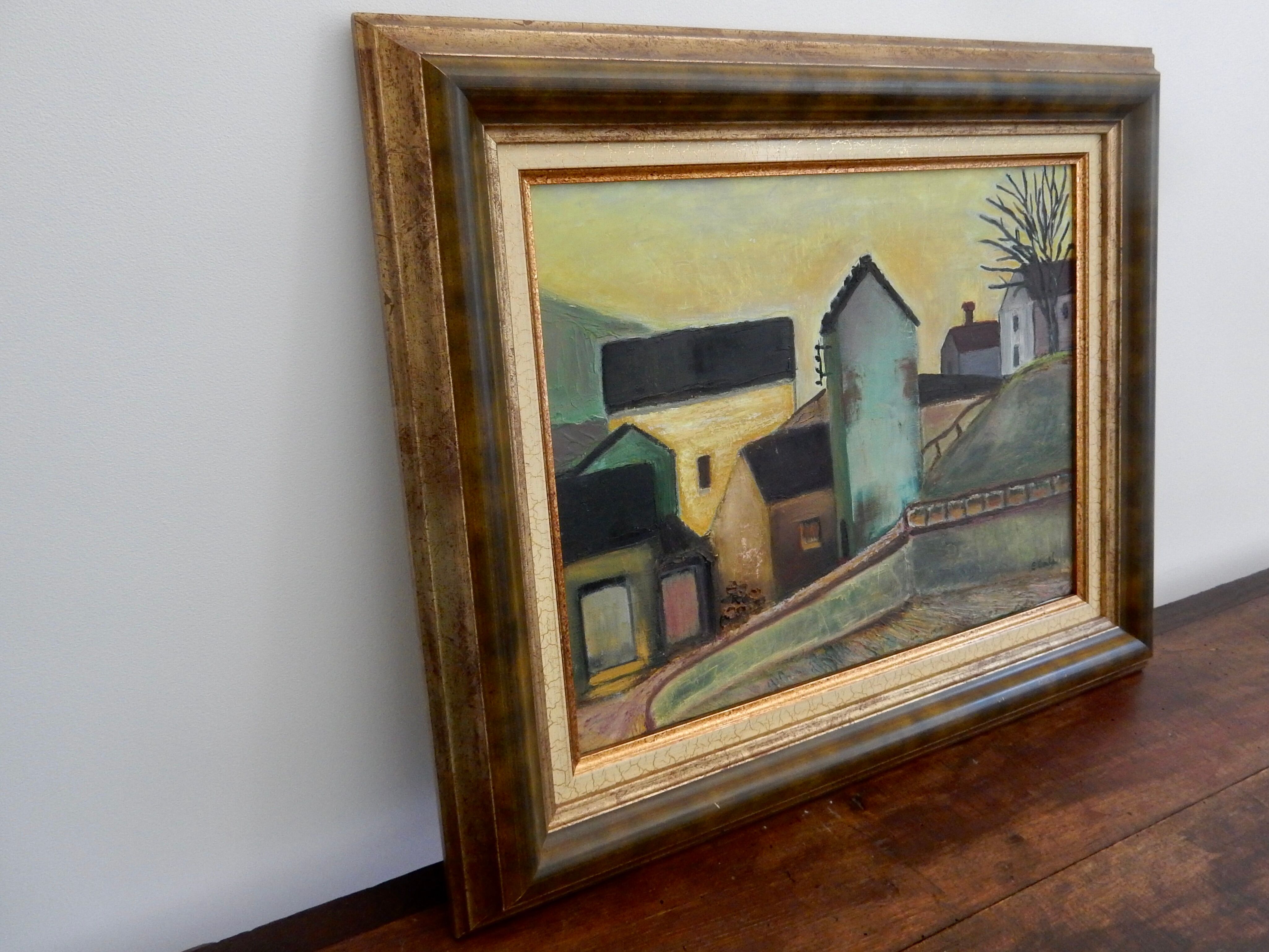 Painting hamlet in winter