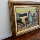 Painting hamlet in winter