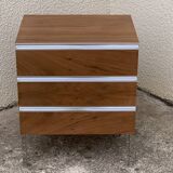 Vintage rosewood chest of drawers aluminum and chrome 1960