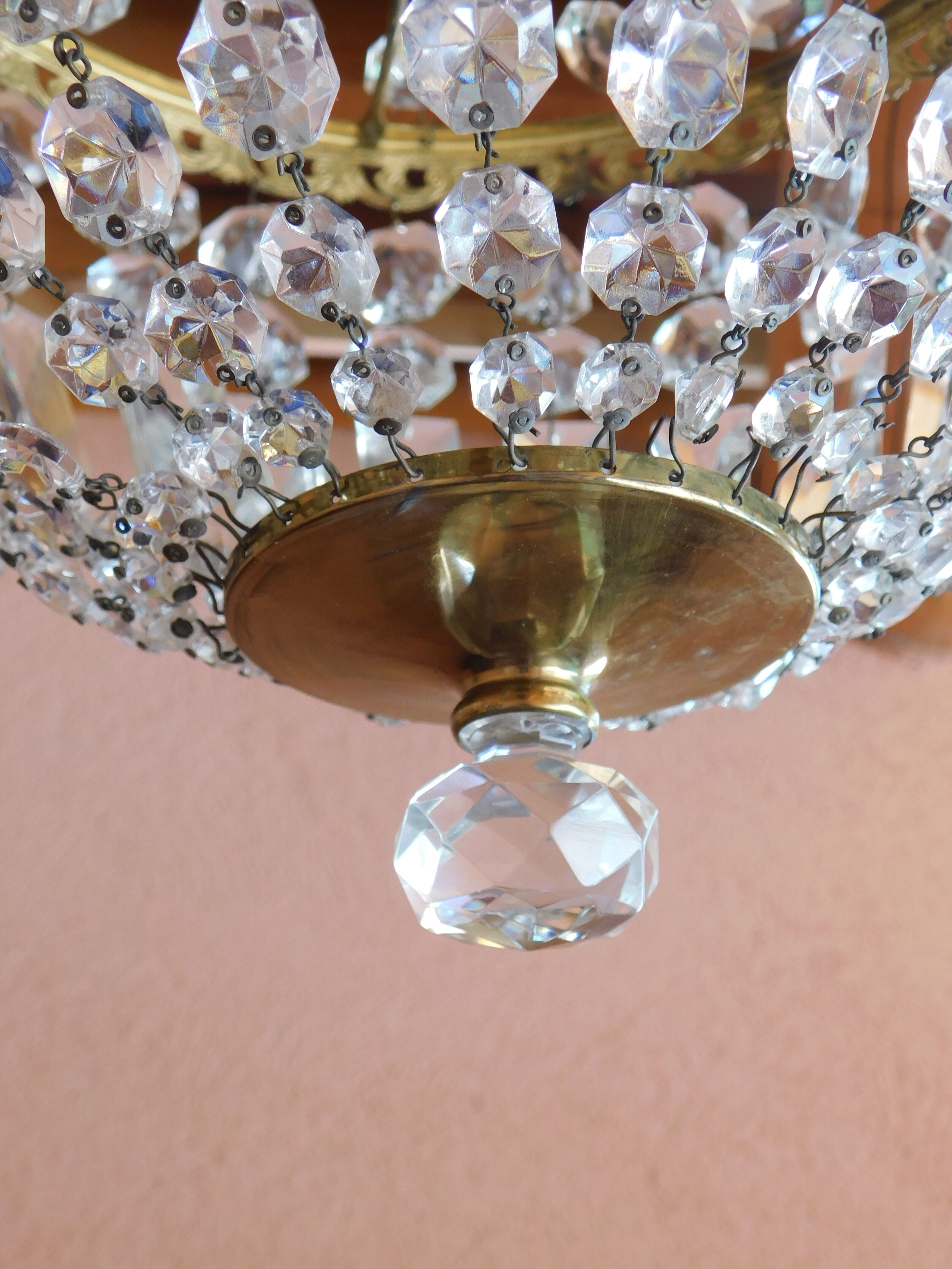 Hot air balloon chandelier - 30 cm crystal pampilles 1 fires