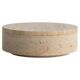 Cylindrical bowl in travertine with lid