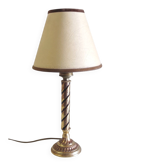 Table lamp in gold metal with clip-on shade - mid 20th century.