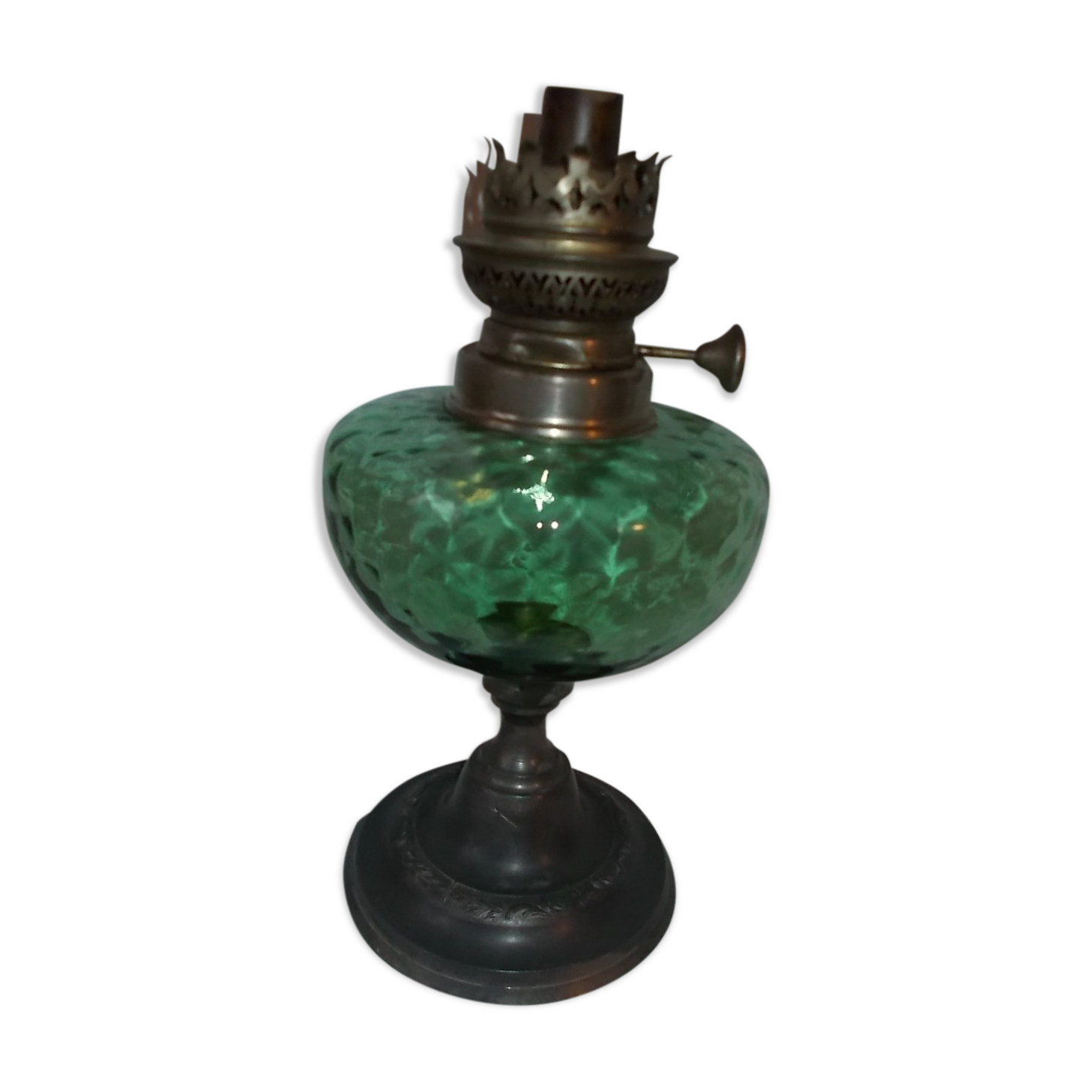 Tin foot oil lamp