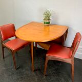 Vintage folding gateleg dining table teak