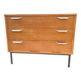 Chest of drawers with 3 drawers, metal base in the style of André Monpoix, 1960