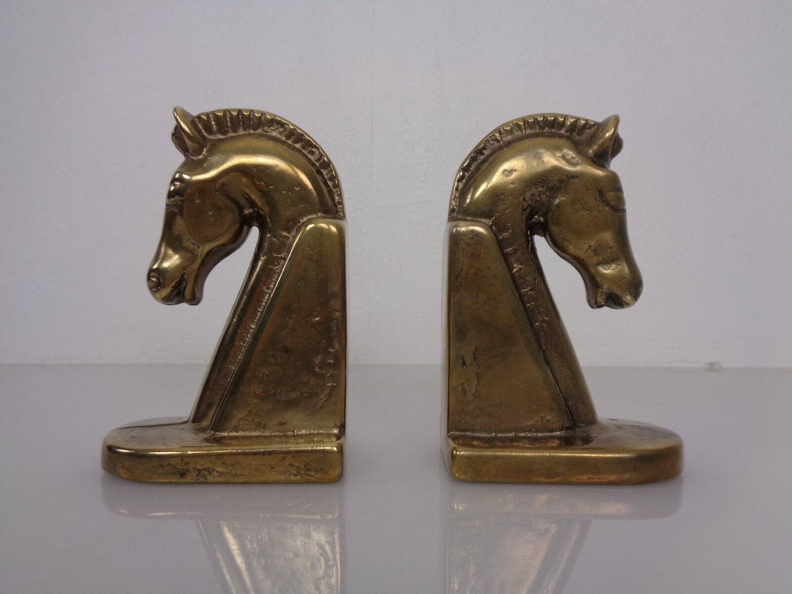 Brass Horse Bookends, 1960s, Set of 2