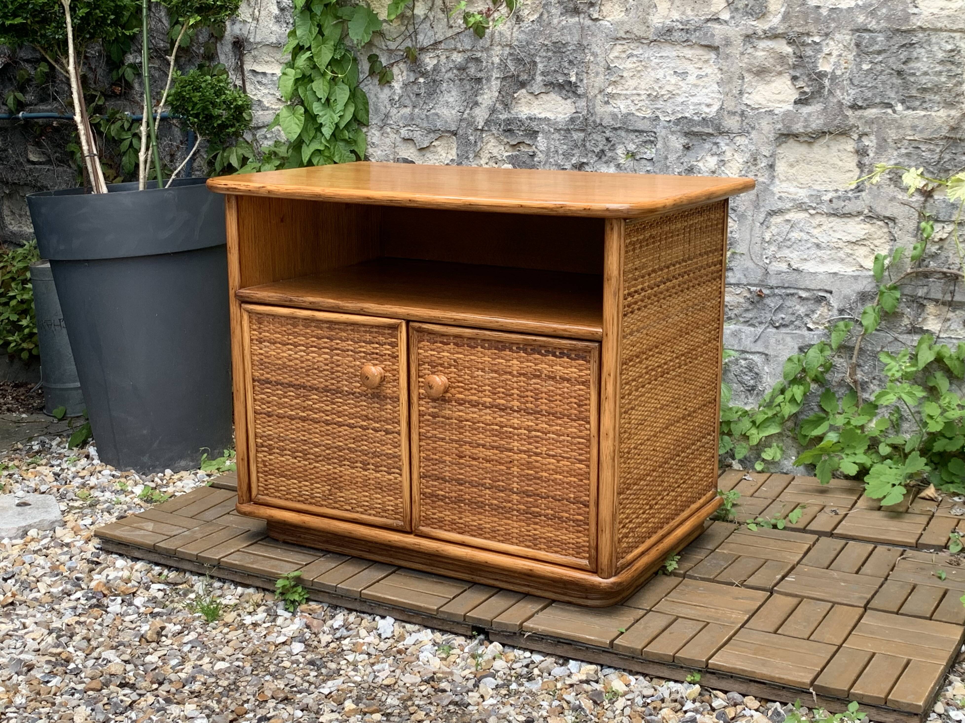 Oak rattan and woven wicker furniture 1980