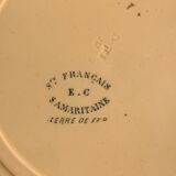 6 old blue flat plates La Samaritane Terre de Fer