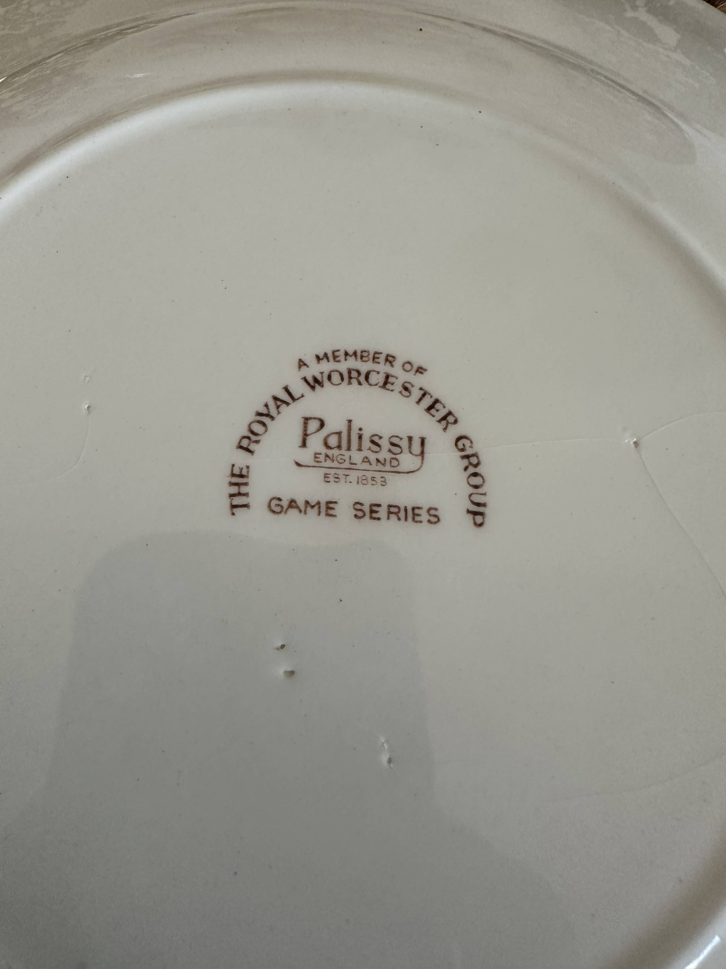 Set of 6 Palissy plates - Game Series - Royal Worcester - England