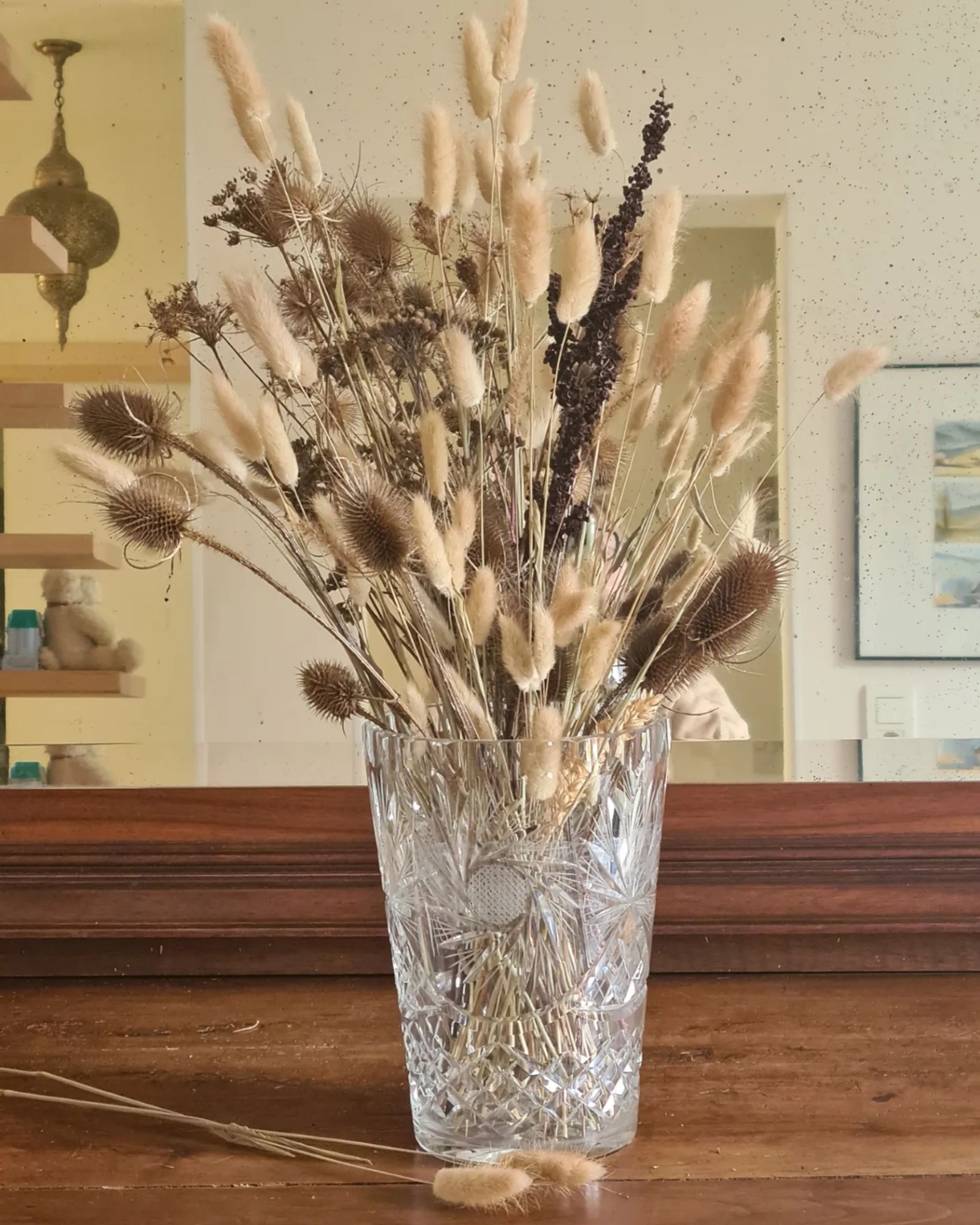 Vase en cristal taillé style Saint-Louis