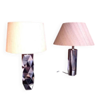 Sculptural Italian chromed metal table lamps, 1960s, Set of 2