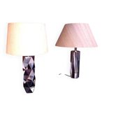 Lampes de table sculpturales en métal chromé italien, années 1960, ensemble de 2