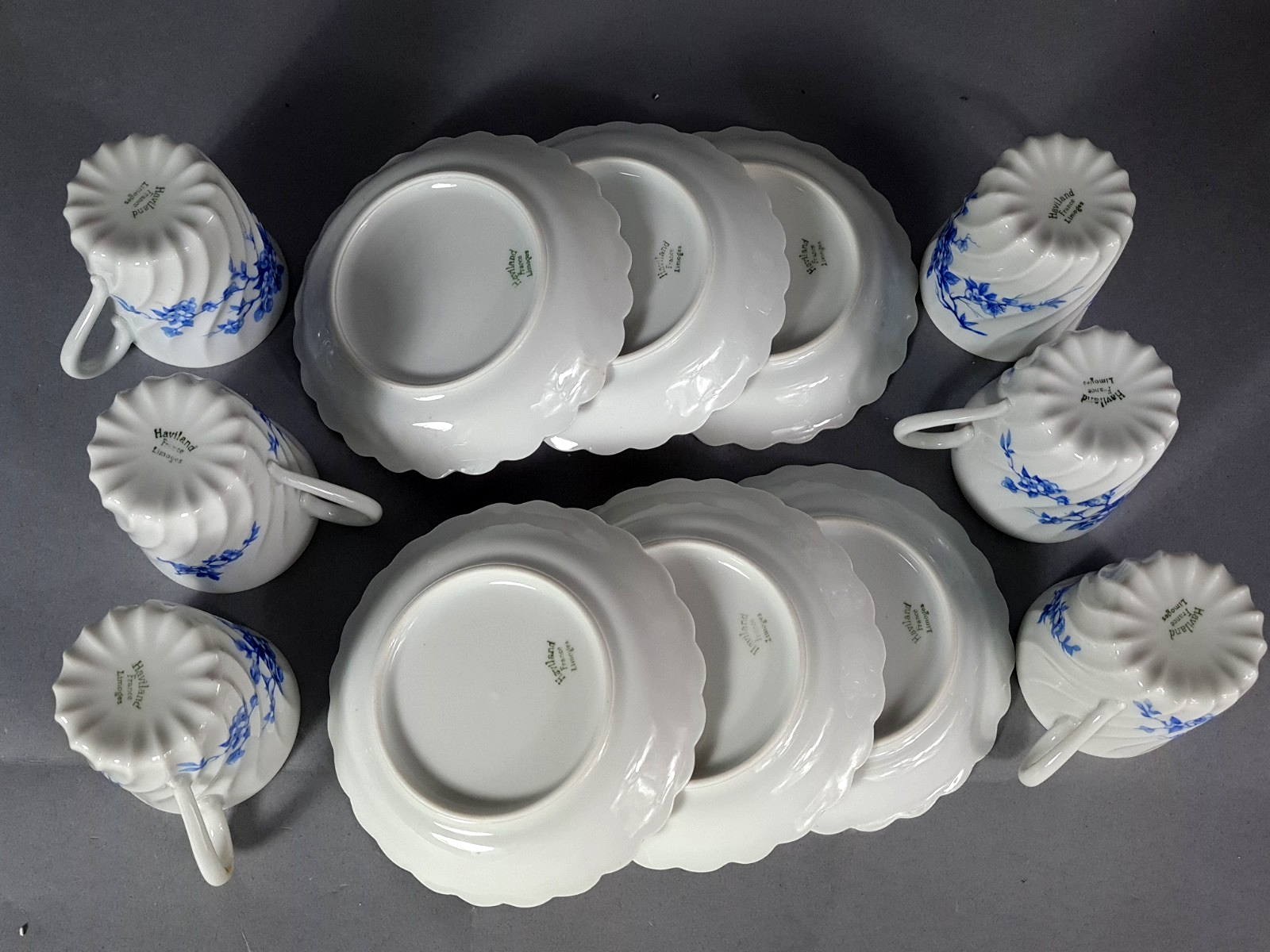 Complete coffee service for 6 people, Haviland Limoges porcelain C649 S