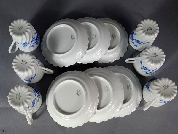 Service café complet 6 personnes porcelaine Haviland Limoges C649 S